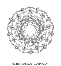 Mandala art. Floral pattern on white background. Luxury and classy. Make a coloring book, cover, meditation, yoga for adults, teens and kids. Vector art.