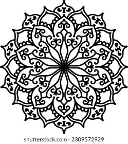 mandala, art, flower, abstract, design, ornament, decoration, ethnic, pattern, element, indian, floral, henna, vector, decorative, illustration, round, background, meditation, circle, ornate, ornament