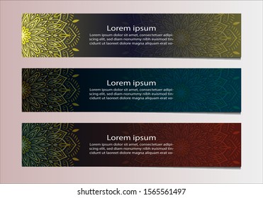 mandala art for flyer,banner,brochure vintage template