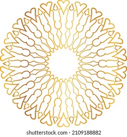 Mandala Art with golden gradient style, ornament, circle, vintage, royal, traditional,