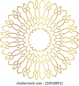 Mandala Art with golden gradient style, ornament, circle, vintage, royal, traditional,