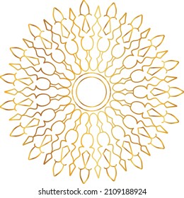 Mandala Art with golden gradient style, ornament, circle, vintage, royal, traditional,
