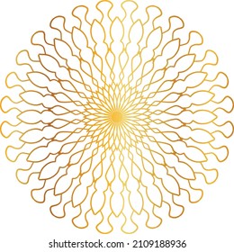 Mandala Art with golden gradient style, ornament, circle, vintage, royal, traditional,