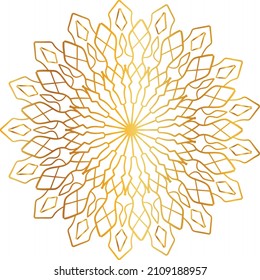 Mandala Art with golden gradient style, ornament, circle, vintage, royal, traditional,