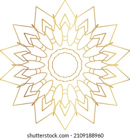 Arte Mandala con estilo gradiente dorado, adorno, círculo, vintage, real, tradicional,