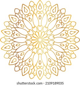 Arte Mandala con estilo gradiente dorado, adorno, círculo, vintage, real, tradicional,