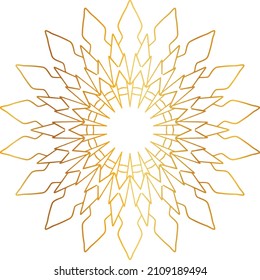 Mandala Art with golden gradient style, ornament, circle, vintage, royal, traditional,