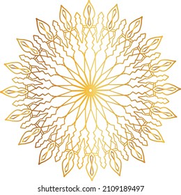 Mandala Art with golden gradient style, ornament, circle, vintage, royal, traditional,