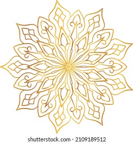 Mandala Art mit goldenem Farbverlauf-Stil, Ornament, Kreis, Vintage, Königsgeschmack,