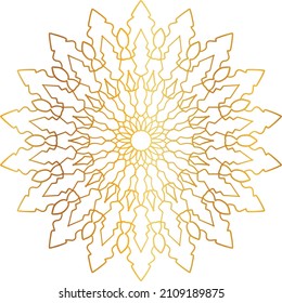 Mandala Art with golden gradient style, ornament, circle, vintage, royal, traditional,