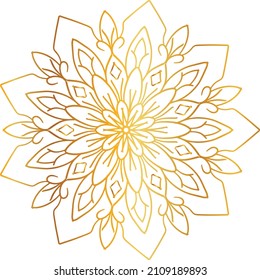 Mandala Art With Golden Gradient Style, Ornament, Circle, Vintage, Royal, Traditional,