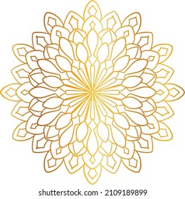 Mandala Art with golden gradient style, ornament, circle, vintage, royal, traditional,