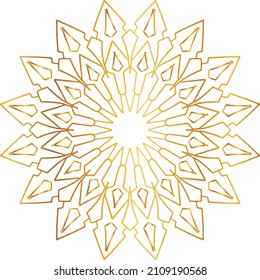 Mandala Art mit goldenem Farbverlauf-Stil, Ornament, Kreis, Vintage, Königsgeschmack,