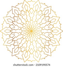 Arte Mandala con estilo gradiente dorado, adorno, círculo, vintage, real, tradicional,