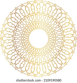 Mandala Art with golden gradient style, ornament, circle, vintage, royal, traditional,