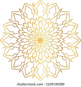 Arte Mandala con estilo gradiente dorado, adorno, círculo, vintage, real, tradicional,