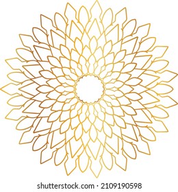 Mandala Art with golden gradient style, ornament, circle, vintage, royal, traditional,