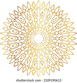 Mandala Art with golden gradient style, ornament, circle, vintage, royal, traditional,