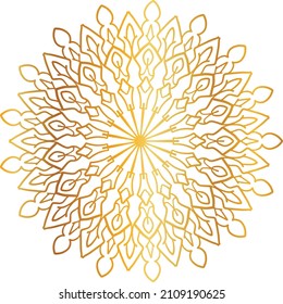 Mandala Art with golden gradient style, ornament, circle, vintage, royal, traditional,