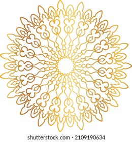 Mandala Art with golden gradient style, ornament, circle, vintage, royal, traditional,