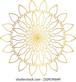 Mandala Art with golden gradient style, ornament, circle, vintage, royal, traditional,