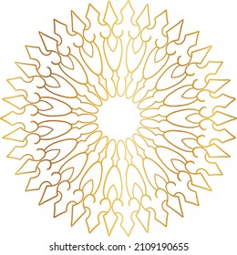 Mandala Art with golden gradient style, ornament, circle, vintage, royal, traditional,