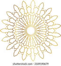 Arte Mandala con estilo gradiente dorado, adorno, círculo, vintage, real, tradicional,