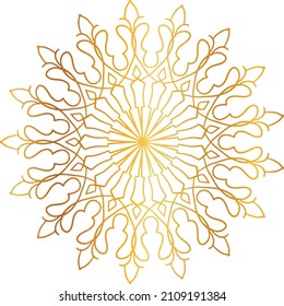 Mandala Art with golden gradient style, ornament, circle, vintage, royal, traditional,