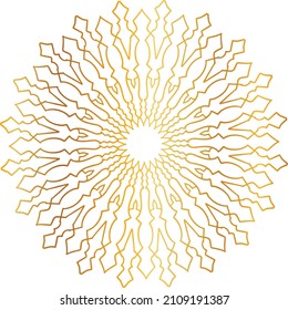 Mandala Art with golden gradient style, ornament, circle, vintage, royal, traditional,