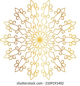 Mandala Art with golden gradient style, ornament, circle, vintage, royal, traditional,