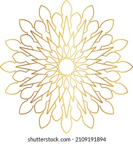 Mandala Art with golden gradient style, ornament, circle, vintage, royal, traditional,