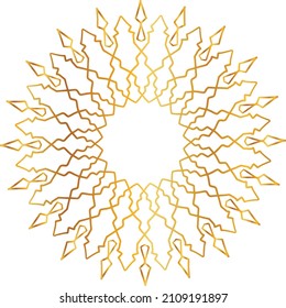 Mandala Art with golden gradient style, ornament, circle, vintage, royal, traditional,