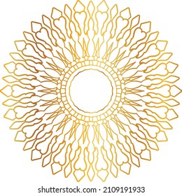 Mandala Art with golden gradient style, ornament, circle, vintage, royal, traditional,