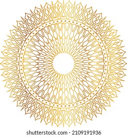 Mandala Art mit goldenem Farbverlauf-Stil, Ornament, Kreis, Vintage, Königsgeschmack,