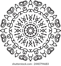 Mandala art icon vector and illustration