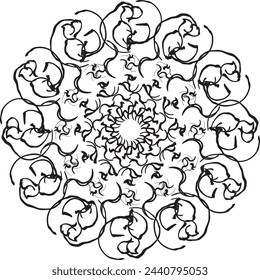Mandala art icon vector and illustration