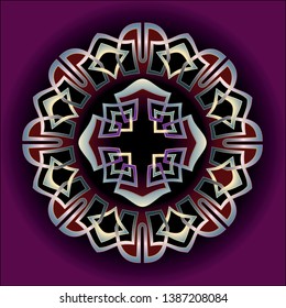 mandala art knot ornament for printing, handworks, ets