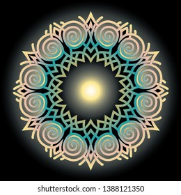 mandala art knot ornament for printing, handworks