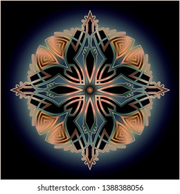 mandala art knot ornament for printing, handworks