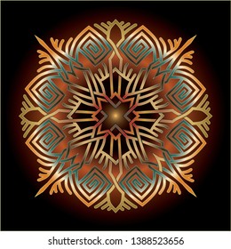 mandala art knot ornament for printing, handworks