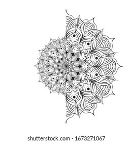 mandala art luxury, elegant black and white. suitable for invitation