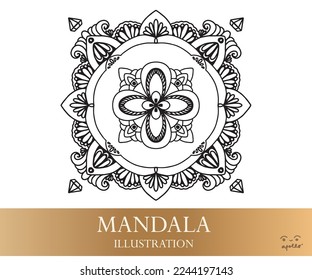 The Mandala art for meditation of life and art objects with texture background.