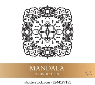 The Mandala art for meditation of life and art objects with texture background.
