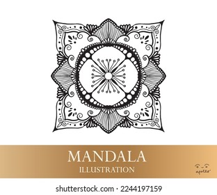 The Mandala art for meditation of life and art objects with texture background.