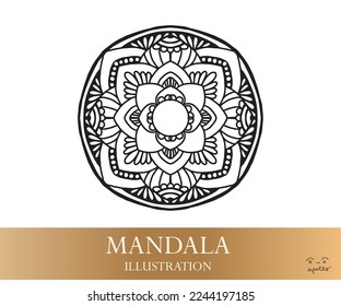 The Mandala art for meditation of life and art objects with texture background.