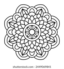 mandala art for mehendi design and tattoo design, simple design for yoga design
