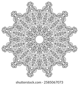 Mandala Art for Mindful Coloring with Abstract Designs