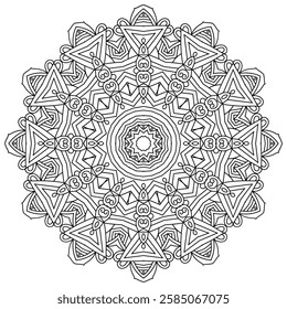 Mandala Art for Mindful Coloring with Abstract Designs