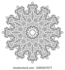 Mandala Art for Mindful Coloring with Abstract Designs