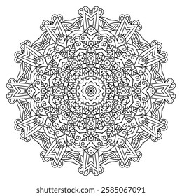 Mandala Art for Mindful Coloring with Abstract Designs
